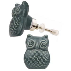 Vente chaude gris foncé hibou boutons en céramique Design industriel Style tiroir armoire poignée tire pour cuisine armoire commode-CK 558 - Product Image 2