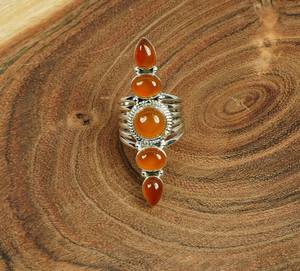 Anillos de Plata de Ley 92.5 con Baño de Oro Rosa y Piedras Naturales con Engaste de Garra y Formas Elegantes - Regalo al por Mayor para Ella - Product Image 4