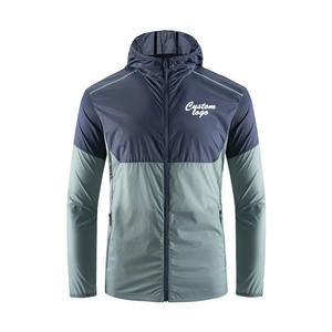 Venta al por mayor personalizado ligero transpirable Zip hombres chaqueta deportiva para correr impermeable lona rompevientos soporte informal al aire libre - Product Image 4