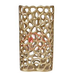 Jarrones de flores de mesa de diseño martillado de Color plateado para decoración del hogar jarrones de macetas de aluminio de alta calidad para decoración para sala de estar - Product Image 5