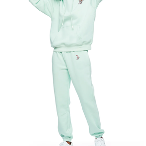 100% coton hiver femmes formation et Jogging survêtement 2 pièces ensemble d'entraînement polaire haute rue Style - Product Image 1