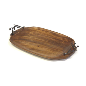 Bandejas de madera para servir Hoteles Restaurantes Suministros Servidor de pasta Utensilios de cocina Accesorios Bandeja para servir Forma ovalada Diseño personalizado - Product Image 3