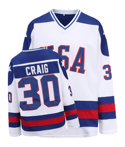 Maillot de hockey sur glace personnalisé de haute qualité pour hommes, imprimé par sublimation, vêtements de sport en polyester, séchage rapide, respirant, 220g, nom d'équipe personnalisé - Product Image 1
