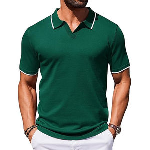 Polo rayé pour hommes tissu haut de gamme décontracté Streetwear mode polo à manches courtes prix d'usine OEM 2025 - Product Image 1