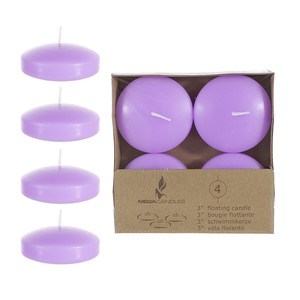 CGA064-LV - 3 Floating Disc <b>Candles</b> - <b>Lavender</b> - Product Image 1