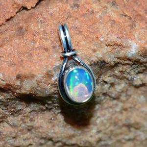 925 argent Sterling opale pierres précieuses pendentif bijoux à la main en argent Boho Style pendentif bijoux pour femmes cadeau de mariage pour femme - Product Image 2