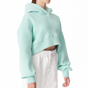 Sudadera con Capucha de Forro Polar de Diseño Moderno, Estilo Holgado Informal, Marca OEM, Sudadera Corta de Forro Polar Grueso con Hombros Caídos, Ropa de Calle Acogedora para Invierno - Product Image 3