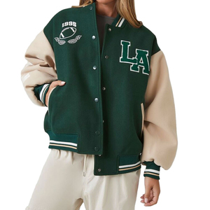 Vêtements décontractés hiver femmes Letterman veste longue hiver veste filles taille adulte approvisionnement en gros - Product Image 4