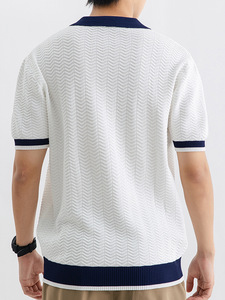 Camisa de Verano de Alta Gama para Hombre, de Viscosa/Algodón, Transpirable, Informal, Moderna, de Manga Corta, con Botones y Logotipo - Product Image 2