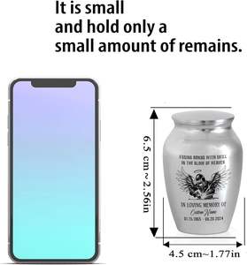 Personalized <b>Mini</b> <b>Urn</b> <b>for</b> Human <b>Ashes</b> Welded Metal Keepsake Remembrance Gift Custom Size <b>for</b> Loss of Loved One - Product Image 2