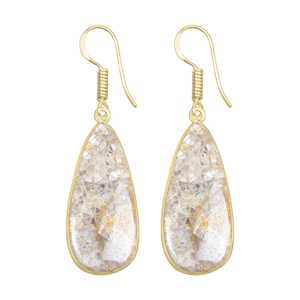 Boucles d'oreilles pendantes en corail fossile, bijoux en pierres précieuses pour femmes, cadeau de fête, plaqué or 18 carats, boucles d'oreilles polyvalentes, tendance, boucles d'oreilles irrégulières - Product Image 5