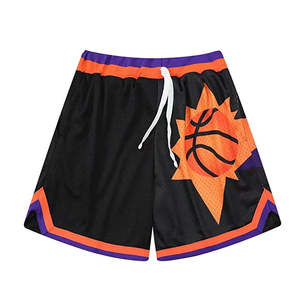 Nouveau design Sublimation couleur unie qualité polyester porter Gym vierge basket-ball logo personnalisé maille shorts pour hommes - Product Image 4