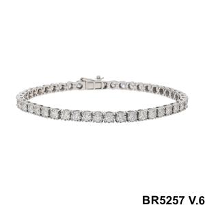 Superbe bracelet tennis en or 14 carats 4.05CTW Diamants ornés de bracelets et de bracelets en diamant glamour sans effort - Product Image 2