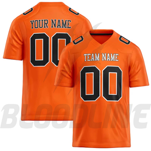 Camiseta de Fútbol Personalizada Naranja para Hombre, Transpirable, de Poliéster, con Impresión por Sublimación, Nombre del Equipo, Número, BLOODLINE OEM, Fusión sin Costuras - Product Image 5