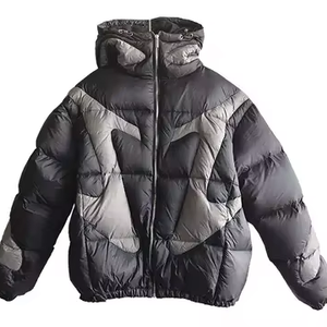 Chaqueta acolchada ligera de gran tamaño con capucha cálida para hombre, impermeable, a prueba de viento, suministro de fábrica personalizado para invierno - Product Image 1