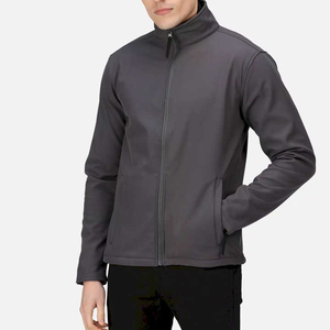 Veste softshell pour homme personnalisable 100% polyester imperméable à séchage rapide respirante chaude vêtement long d'hiver devant haut - Product Image 1