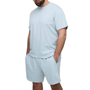 Ensemble de shorts 2 pièces pour hommes, streetwear décontracté, t-shirt et shorts assortis, ensemble d'été en coton, vêtements pour hommes, vente en gros OEM - Product Image 1