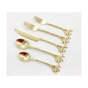 Juego de Cubiertos de acero inoxidable de gran calidad, juego de cubiertos de metal chapado en oro para Cena - Product Image 1
