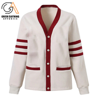 Kardigan bulu domba Delta kustom kancing bawah perkumpulan Wanita Sweater Chenille huruf bordir pakaian hidup Yunani