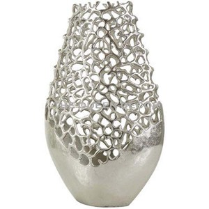 Venta al por mayor de aluminio de metal forma única plateado florero boda centro de mesa decorativo más vendido - Product Image 1