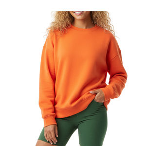 Sudadera Holgada Lisa con Cuello Redondo para Mujer, Estilo Urbano, de Poliéster/Algodón, Felpa, Antiencogimiento, Transpirable, 2025 - Product Image 3