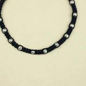 Nazakat Single Piece Silver Anklet Multi-Ball <b>Beaded</b> <b>Thread</b> Rhinestone Zircon Foot Jewelry Religious Pattern Mainly Made Metal - Product Image 1