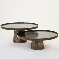 Table basse de salon moderne, simple et luxueuse, petite et grande table d'appoint ronde en acier inoxydable