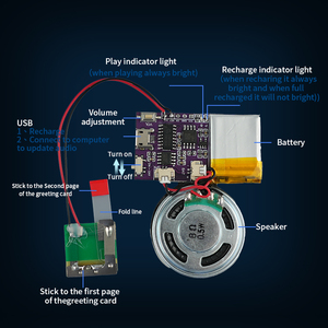 Programable Recargable 4M Memoria Altavoz de música de 4 minutos y módulo de sonido para tarjeta de felicitación - Product Image 2