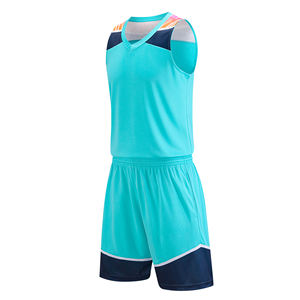 Conjunto de camiseta de baloncesto de secado rápido personalizado Pantalones cortos atléticos de talla grande con impresión de logotipo personalizado para personalizar en blanco - Product Image 1