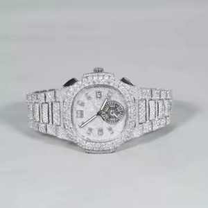 Directo de fábrica Iced Out VVS Clarity Moissanite Diamond Watch para hombres y mujeres Reloj de la marca de calidad de exportación de la India - Product Image 6