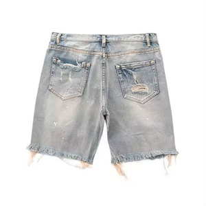 Shorts en jean déchirés pour hommes, style décontracté, streetwear, shorts en jean d'été confortables et tendance, denim ajouré - Product Image 2