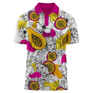 Chemises de golf de luxe pour hommes en gros – Tissu sergé 100 % polyester respirant à manches courtes avec motifs imprimés et boutons décontractés - Product Image 6