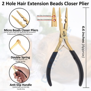 Professional Hair Extension Tool Kit with Micro Bead Pliers 7 inch Hair Extension Clips <b>Needles</b> Thread Comb & Storage <b>Case</b> - Product Image 3