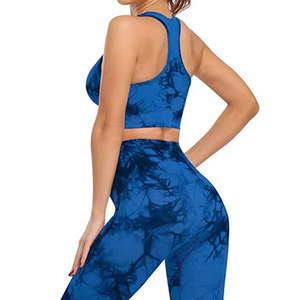 Conjunto de Yoga sin costuras de 2 piezas de Material de lona de la mejor calidad para mujer, ropa de entrenamiento personalizada, patrón sólido, informal, transpirable, cuello en V - Product Image 6