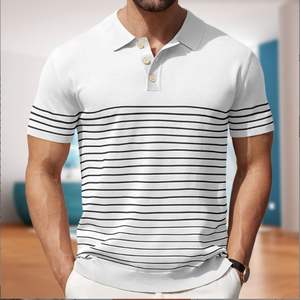 Calidad 220 gramos poliéster/algodón liso teñido hombres Polo ligero transpirable de talla grande patrón de logotipo sólido Ajuste de gran tamaño caliente - Product Image 4