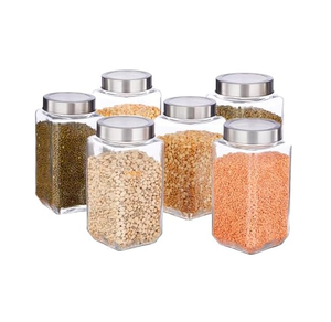 Custom Design <b>Glass</b> Spice <b>Jar</b> 100g 300g 500g <b>Glass</b> <b>Jar</b> Empty Luxury Customized <b>Jar</b> Best Storage Box <b>with</b> Steel <b>Lid</b> - Product Image 1