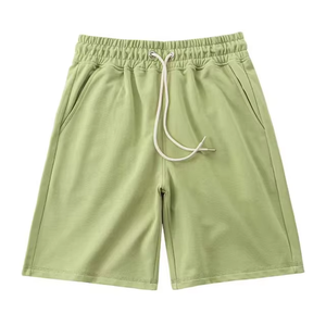 กางเกงขาสั้นออกกำลังกายสำหรับผู้ชายผ้าฝ้ายแบบปรับแต่งได้สำหรับฤดูร้อนระบายอากาศสบายกีฬาวิ่งสีพื้น - Product Image 3