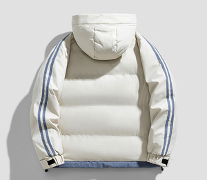 Vestes en polyester sans col imperméable de haute qualité pour hommes avec capuche Logo personnalisable conception de bouffant en duvet de canard - Product Image 4