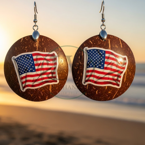 ต่างหูรูปกะลามะพร้าวออร์แกนิกสไตล์โบฮีเมียนสำหรับผู้หญิงทำจากเวียดนาม - Product Image 1