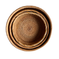 Panier de rangement artisanal en rotin noir et bambou, écologique, emballage personnalisé, essentiels pour la cuisine et la salle à manger au Vietnam