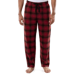 Pantalon de pyjama en flanelle à carreaux pour homme, respirant, longueur totale, taille à cordon de serrage, pour homme - Product Image 2