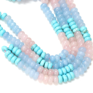 Hermosas Cuentas de Cuarzo en Forma de Rondelle, Color Rosa Azulado, 7-8mm, Cuentas de Piedra Preciosa de Cuarzo Multicolor, Calidad AAA - Product Image 4