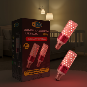 8W E14 Pack of 2 Red Night <b>Light</b> Melatonin Baby Sleep Bulb 8W E14 Pack of 2 Red Baby <b>Light</b> 8W E14 Pack of 2 Red Sleeping Bulb - Product Image 3