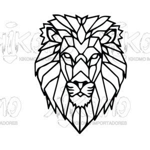 Cuadro de León Geométrico en MDF Negro - Product Image 4