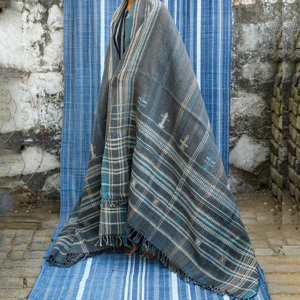 Manta de lana de camello para dormitorio invierno acogedor diseño a cuadros de rayas 100% lana decoración del hogar al por mayor - Product Image 2