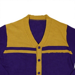 Cardigan en tricot 100% coton pour femme, col en V, manches longues, boutons sur le devant, décontracté, chaud, respirant, automne-hiver, logo personnalisé - Product Image 2