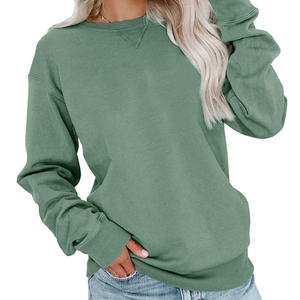 Sweat-shirt unisexe personnalisé pour femme, en jersey lourd doublé, décontracté, pour la salle de sport, la course à pied, manches longues, col rond, 100% coton, broderie sur le devant - Product Image 1