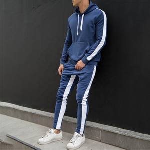 Chándal para hombre, chándal liso personalizado de dos piezas, chándal para hombre, poliéster, algodón, logotipo personalizado, chándales, conjunto deportivo para correr para hombre - Product Image 5