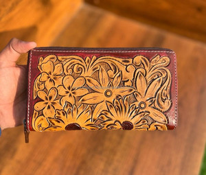 Nouveau portefeuille occidental en cuir repoussé à la main pour femmes porte-carte de crédit en cuir véritable de haute qualité et portefeuille de téléphone - Product Image 6