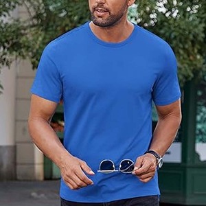 Camisetas de Algodón para Hombre con Logotipo Personalizado, Cuello Redondo, Manga Corta, Camisetas Casuales de Moda para Hombre - Product Image 3